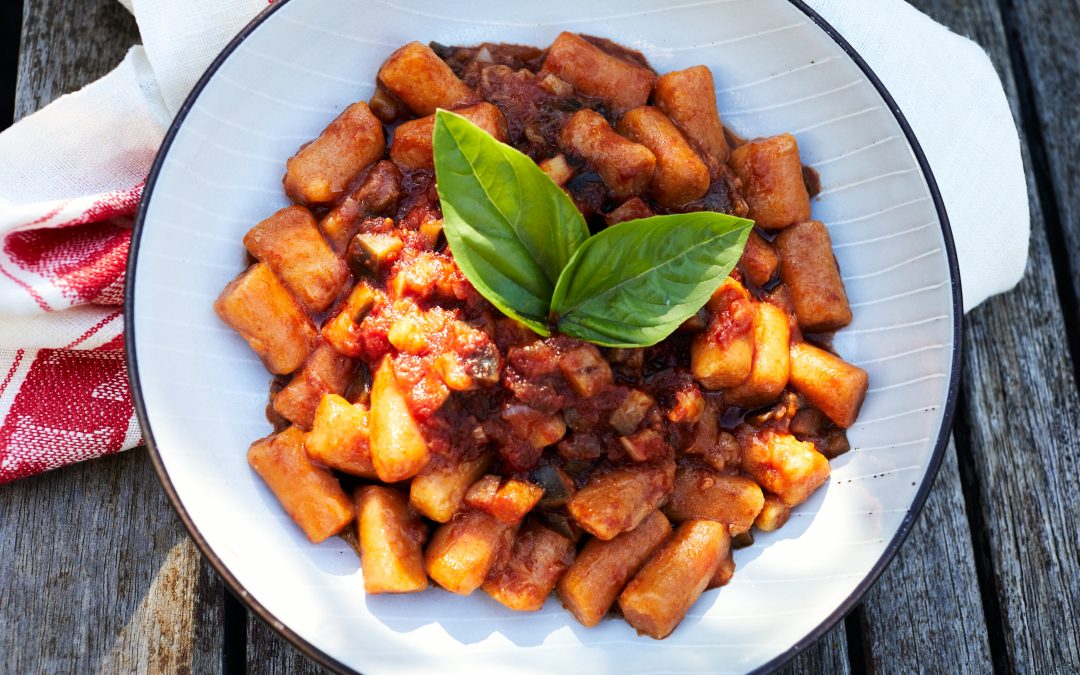 Sweet Potato Gnocchi w Eggplant Sauce